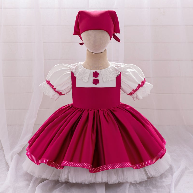 Masha And The Bear Anime Girl Princess Dress Cosplay Coat Satin Girl Dress Hat - Image 5